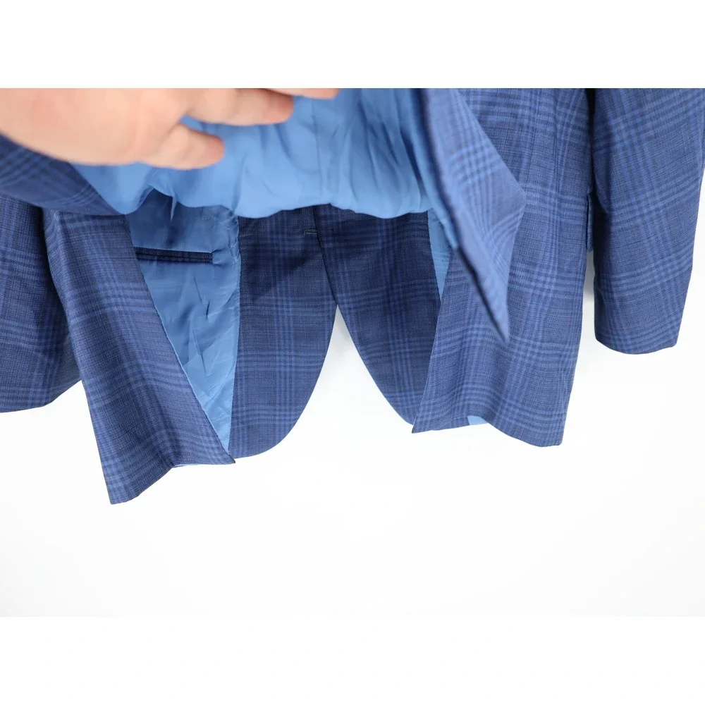 Peter Millar Sport Coat Mens 44S Windowpane plaid Wool Two Button notch lapel